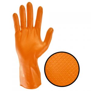 Powder Free Orange Nitrile Gloves by Uncle Supply