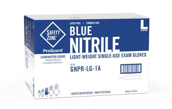 Powder Free Blue Nitrile Gloves by Uncle Supply