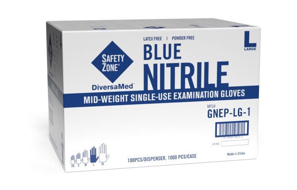 Powder Free Blue Nitrile Gloves by Uncle Supply