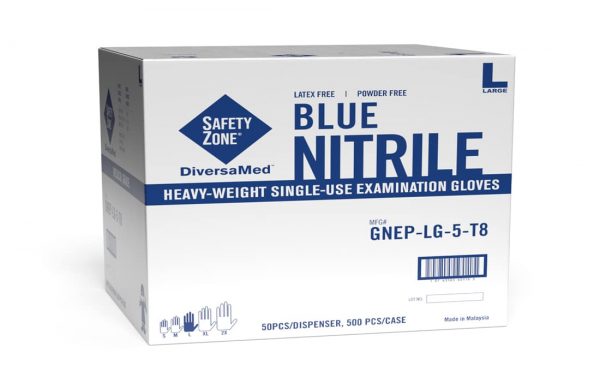 Medical Grade Blue Nitrile Gloves, 12" By Uncle Supply