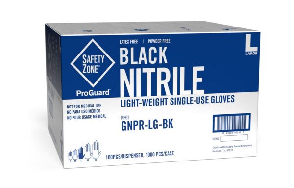 Powder Free Black Nitrile Gloves by Uncle Supply