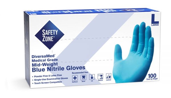 Powder Free Blue Nitrile Gloves by Uncle Supply