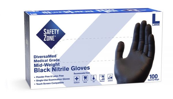 Powder Free Black Nitrile Glove by Uncle Supply