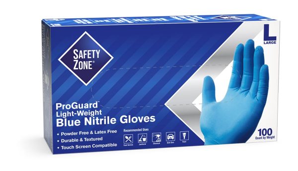 Powder Free Blue Nitrile Gloves by Uncle Supply