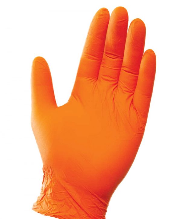 Powder Free Orange Nitrile Gloves by Uncle Supply