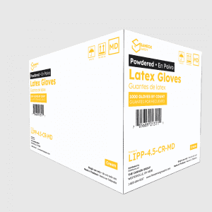 4.5 mil Cream Latex Powdered Gloves by Saneck Safety
