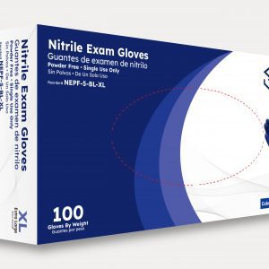 5.0 mil Cobalt Blue Nitrile Exam Gloves by Saneck Safety