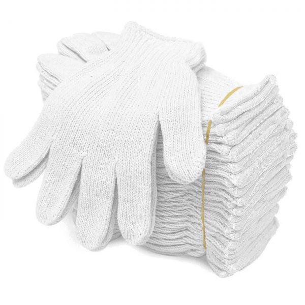 Medium Weight String Knit Gloves, Bleached by Saneck Safety