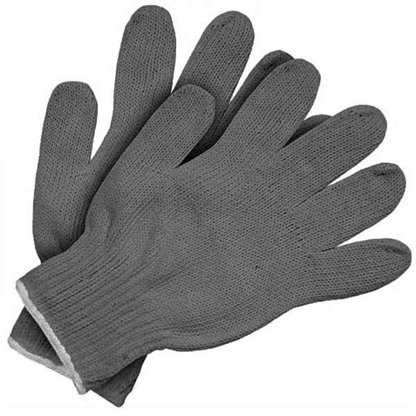 Medium Weight String Knit Gloves, Grey by Saneck Safety