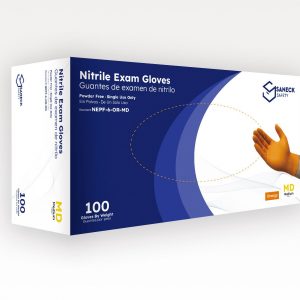 6.0 mil Orange Nitrile Chemo Exam Gloves by Saneck Safety