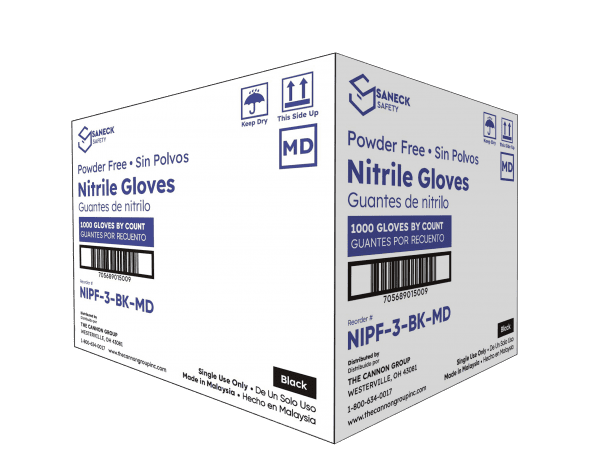 Saneck's 3.0 Mil Black Nitrile Gloves