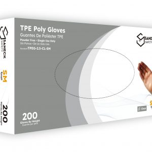 2.5 mil Clear TPE Powder Free Gloves by Saneck Safety