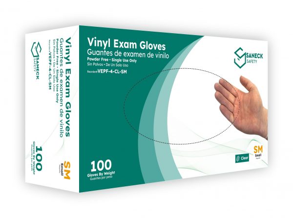 4.0 mil Clear Vinyl Powder Free Gloves by Saneck Safety