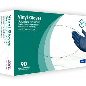 3.0 mil Blue Vinyl Powder Free Gloves by Saneck Safety