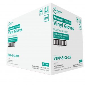 3.0 mil Clear Vinyl Powdered Gloves by Saneck Safety
