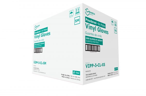 3.0 mil Clear Vinyl Powdered Gloves by Saneck Safety