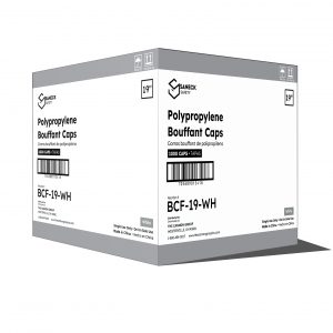 White Polypropylene Bouffant Caps by Saneck Safety