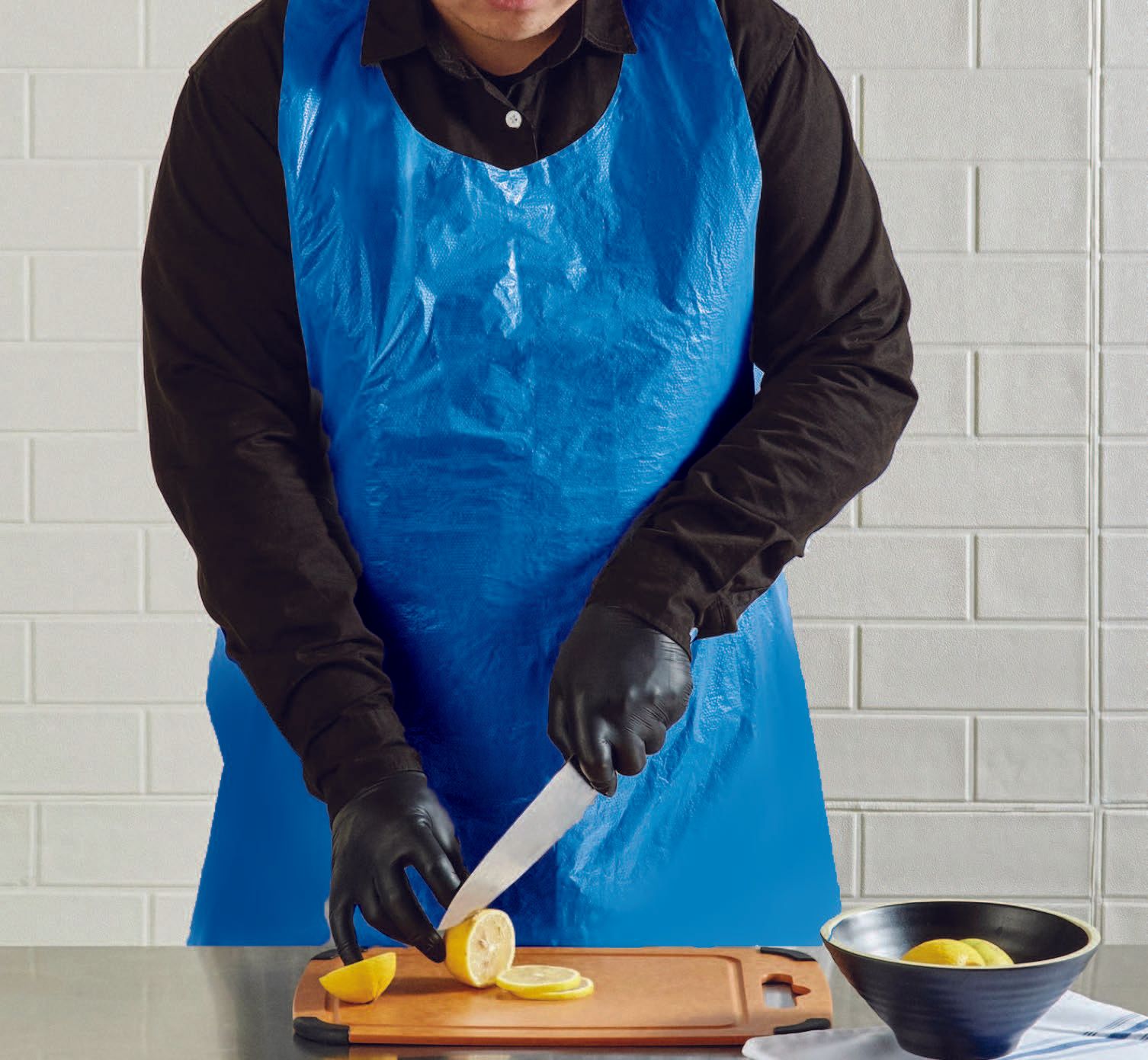 Heavyweight Polyethylene Aprons, Blue by Saneck Safety