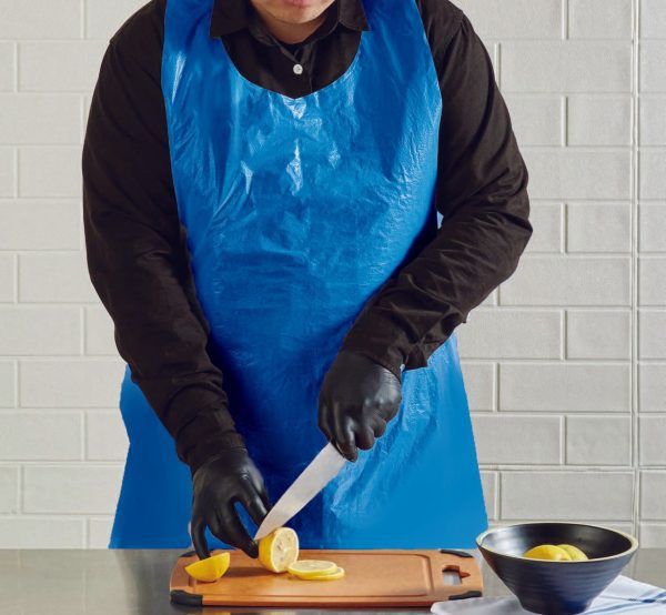 Lightweight Polyethylene Aprons, Blue by Saneck Safety