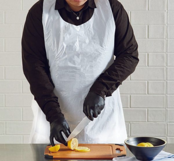 Lightweight Polyethylene Aprons, White by Saneck Safety