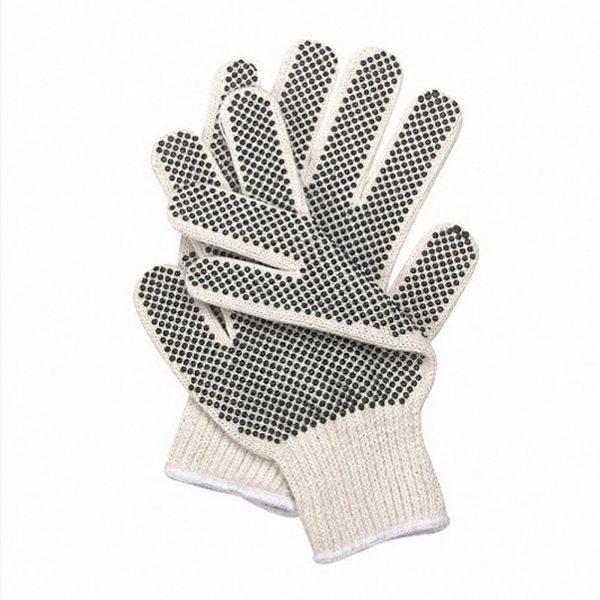 2-Sided Black Dotted PVC String Knit Gloves by Saneck Safety